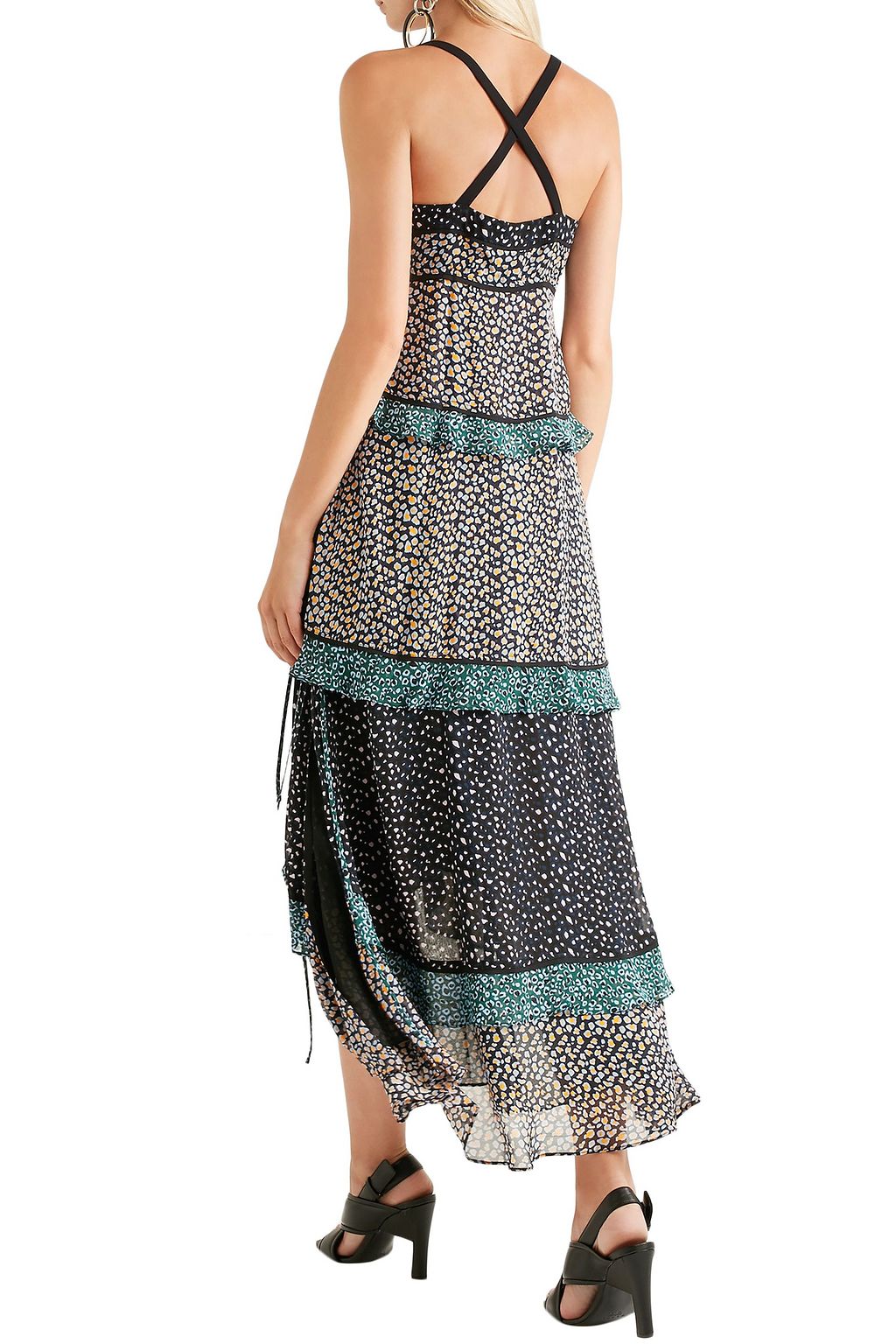 PROENZA SCHOULER Tiered printed silk-georgette maxi dress