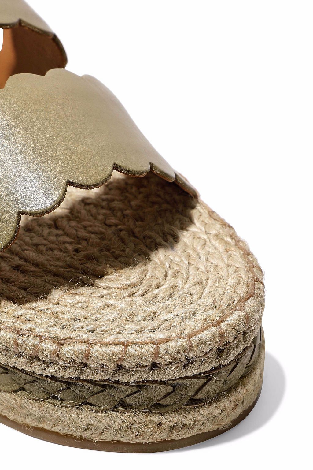 ZIMMERMANN Scalloped leather espadrille platform sandals