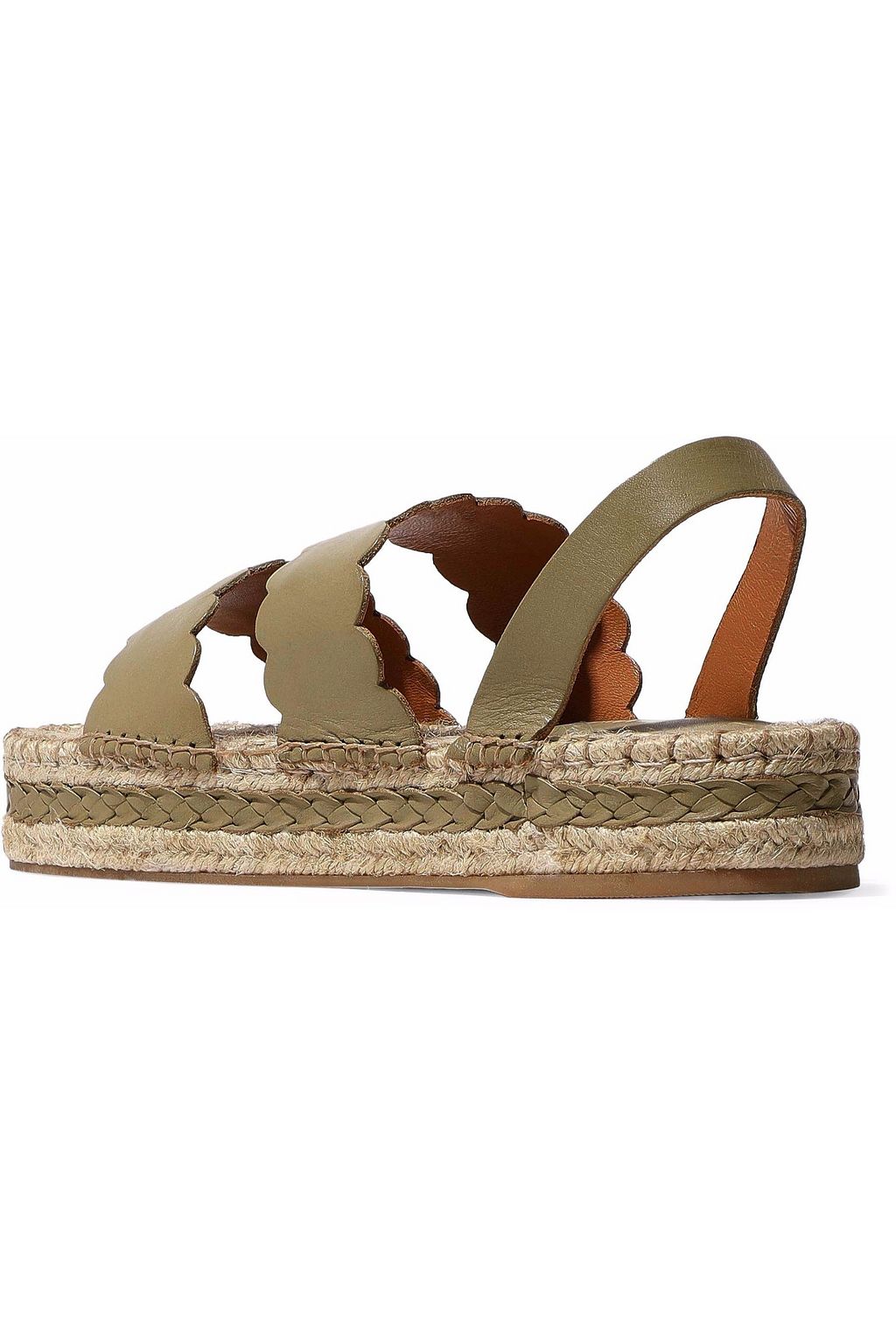 ZIMMERMANN Scalloped leather espadrille platform sandals