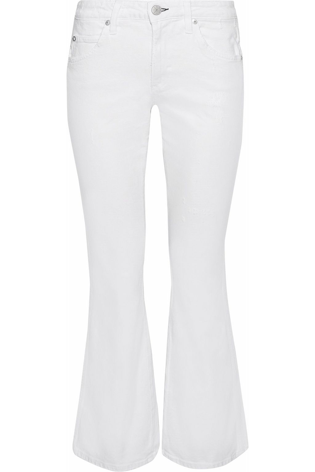 kick flare white jeans