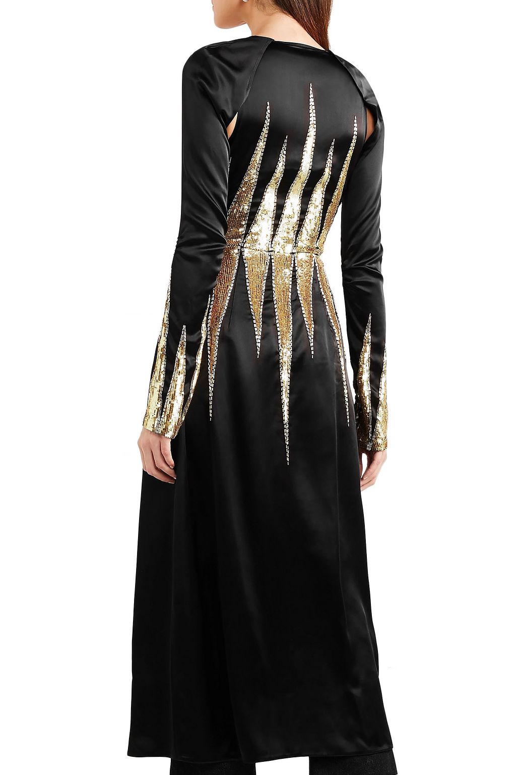 THE ATTICO Suzanne embellished satin midi dress