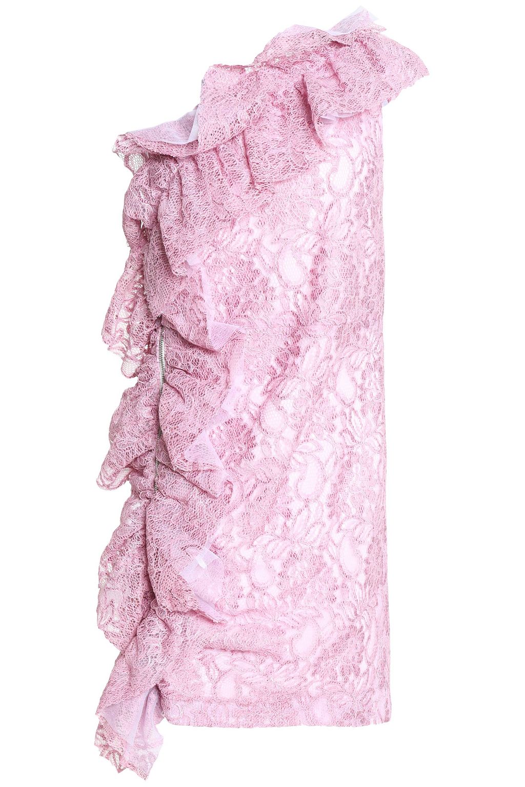 msgm one shoulder ruffle dress