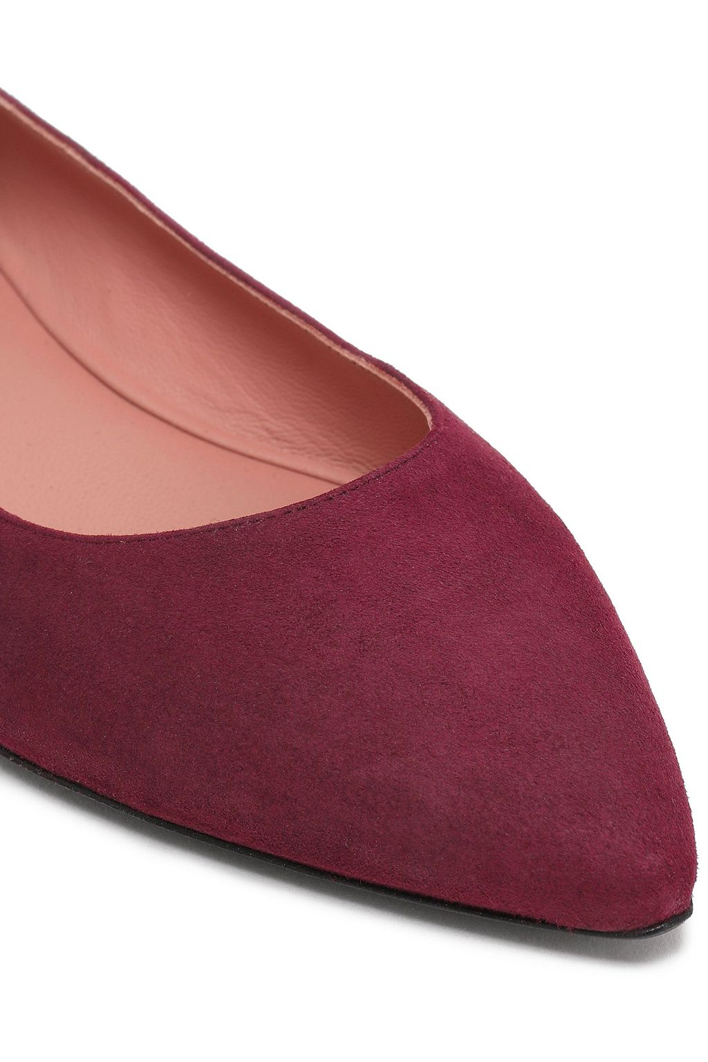 JIL SANDER NAVY Embellished suede point-toe flats