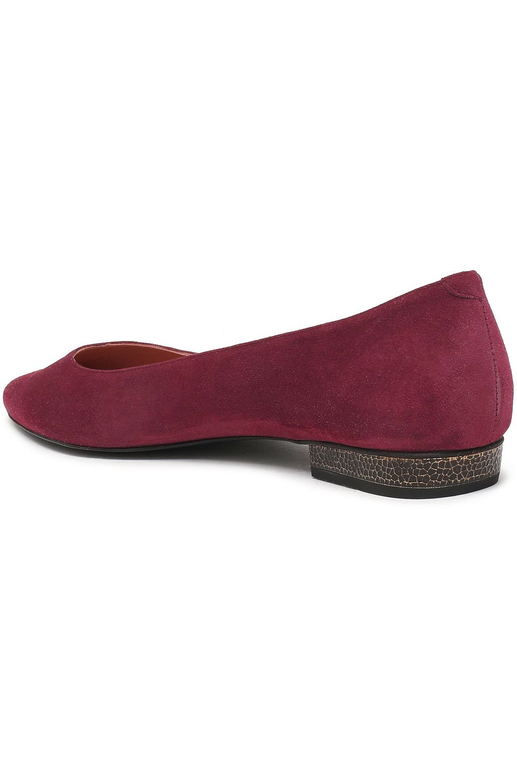 JIL SANDER NAVY Embellished suede point-toe flats