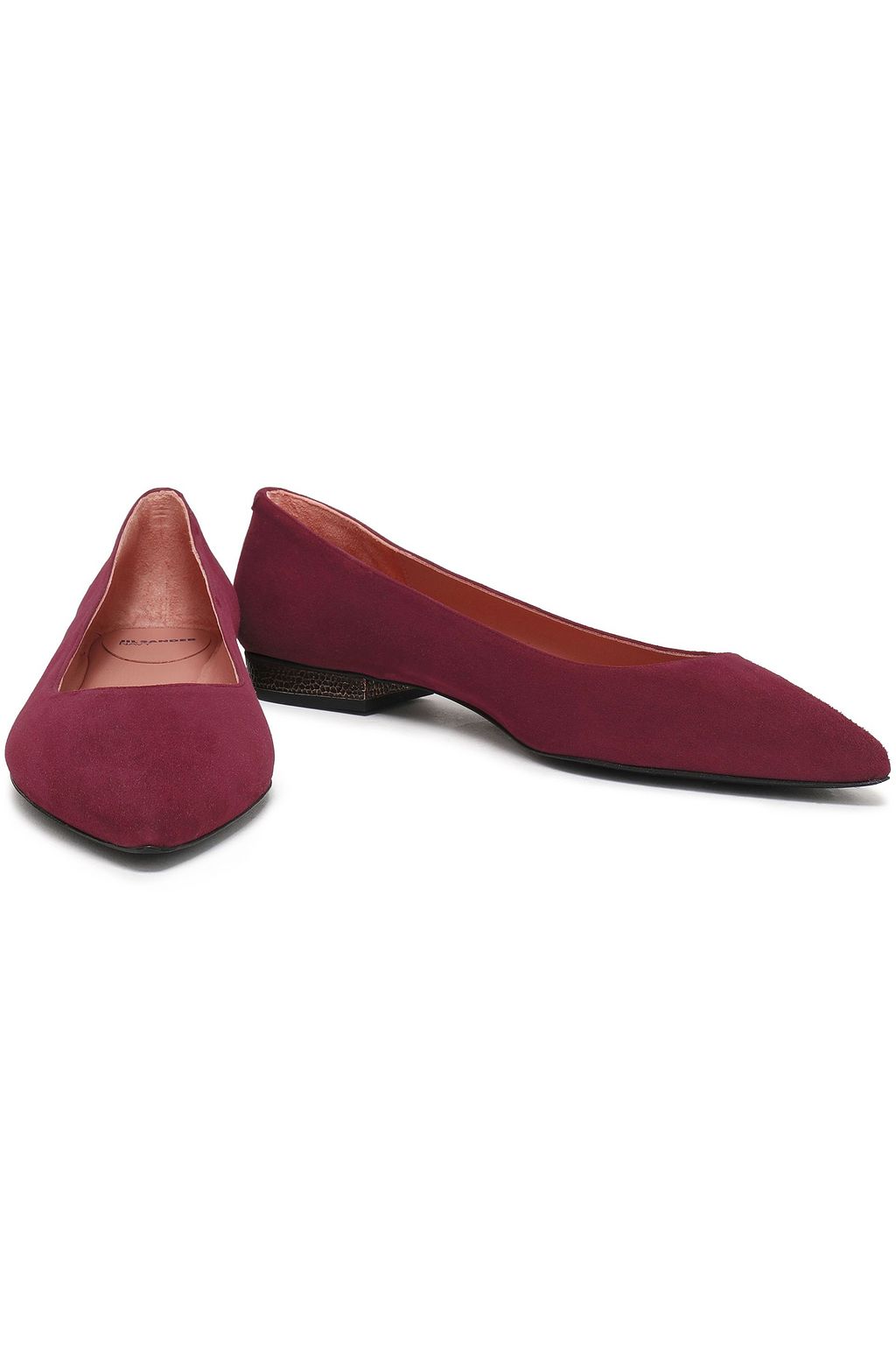 JIL SANDER NAVY Embellished suede point-toe flats