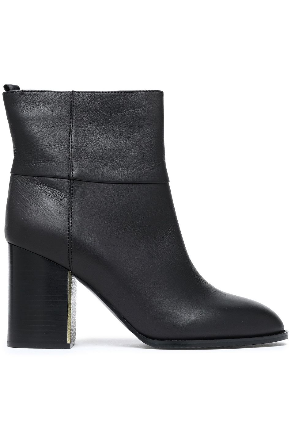 navy leather ankle boots