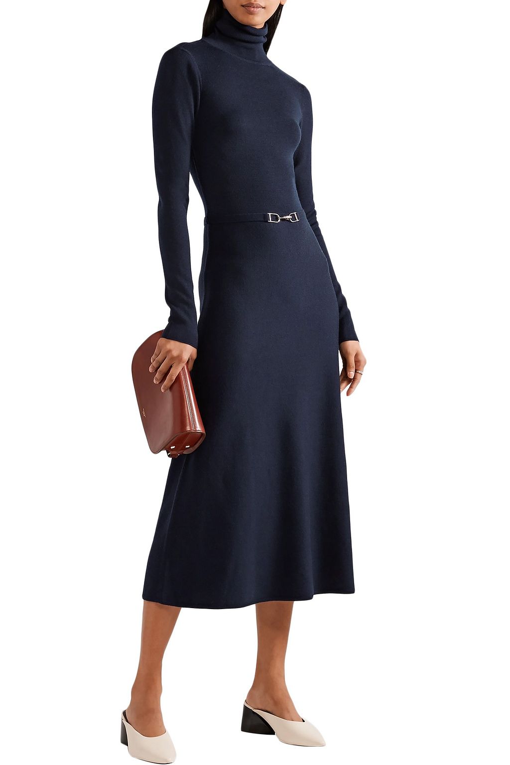 GABRIELA HEARST Betty open-back belted wool-blend midi dress