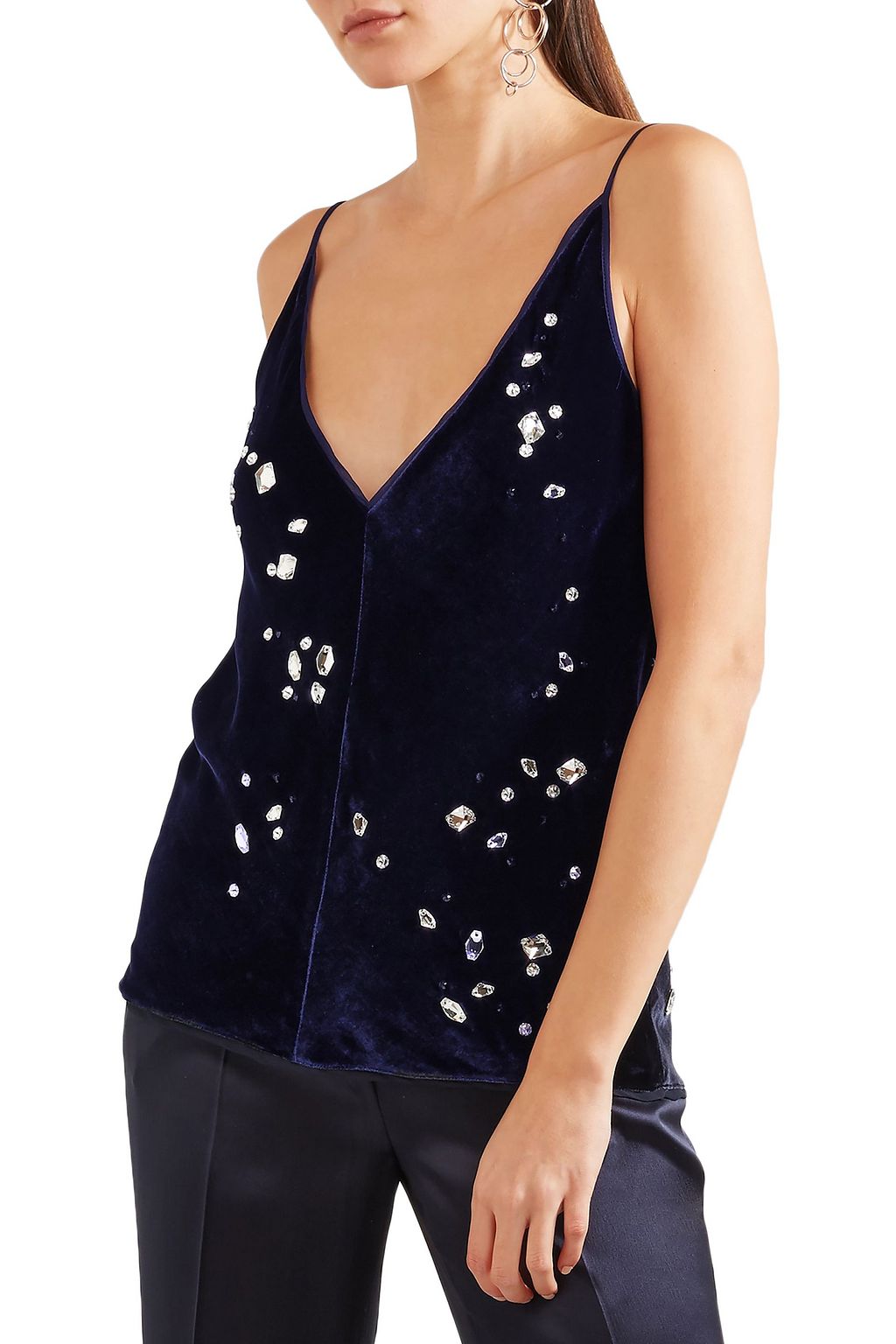 GABRIELA HEARST Geoffrey crystal-embellished velvet camisole