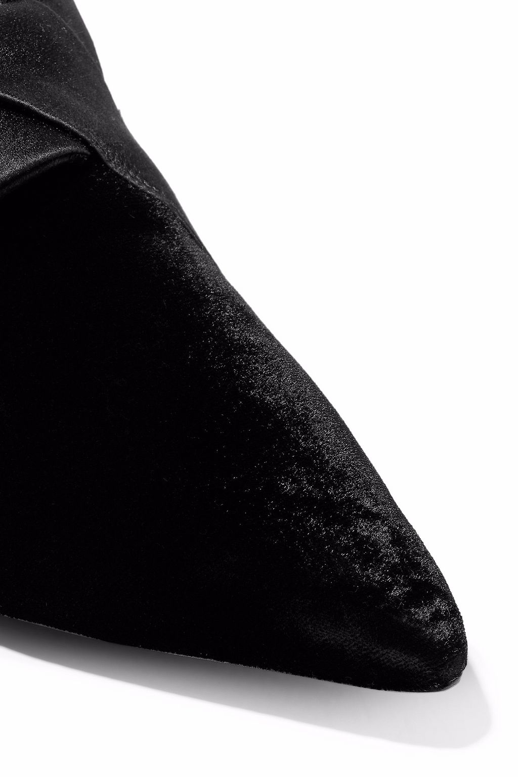 MERCEDES CASTILLO Satin-trimmed velvet mules