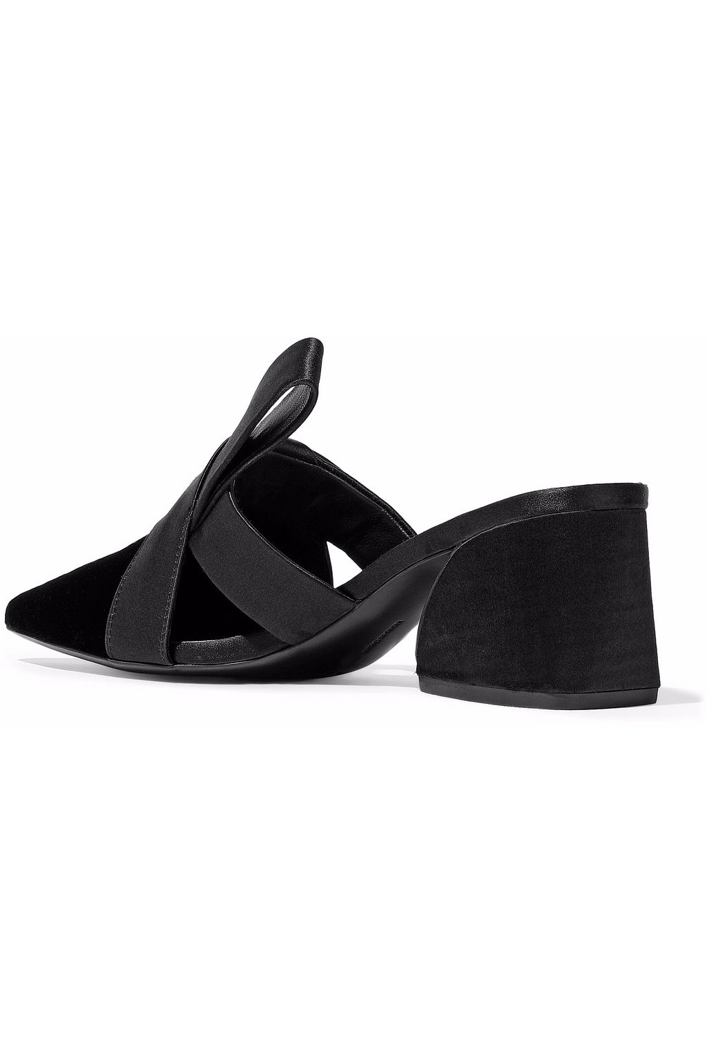 MERCEDES CASTILLO Satin-trimmed velvet mules