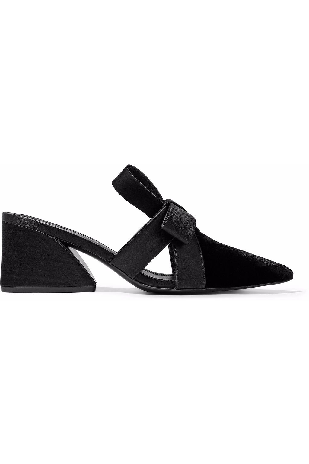 MERCEDES CASTILLO Blanche satin-trimmed velvet mules | Sale up to 70% ...