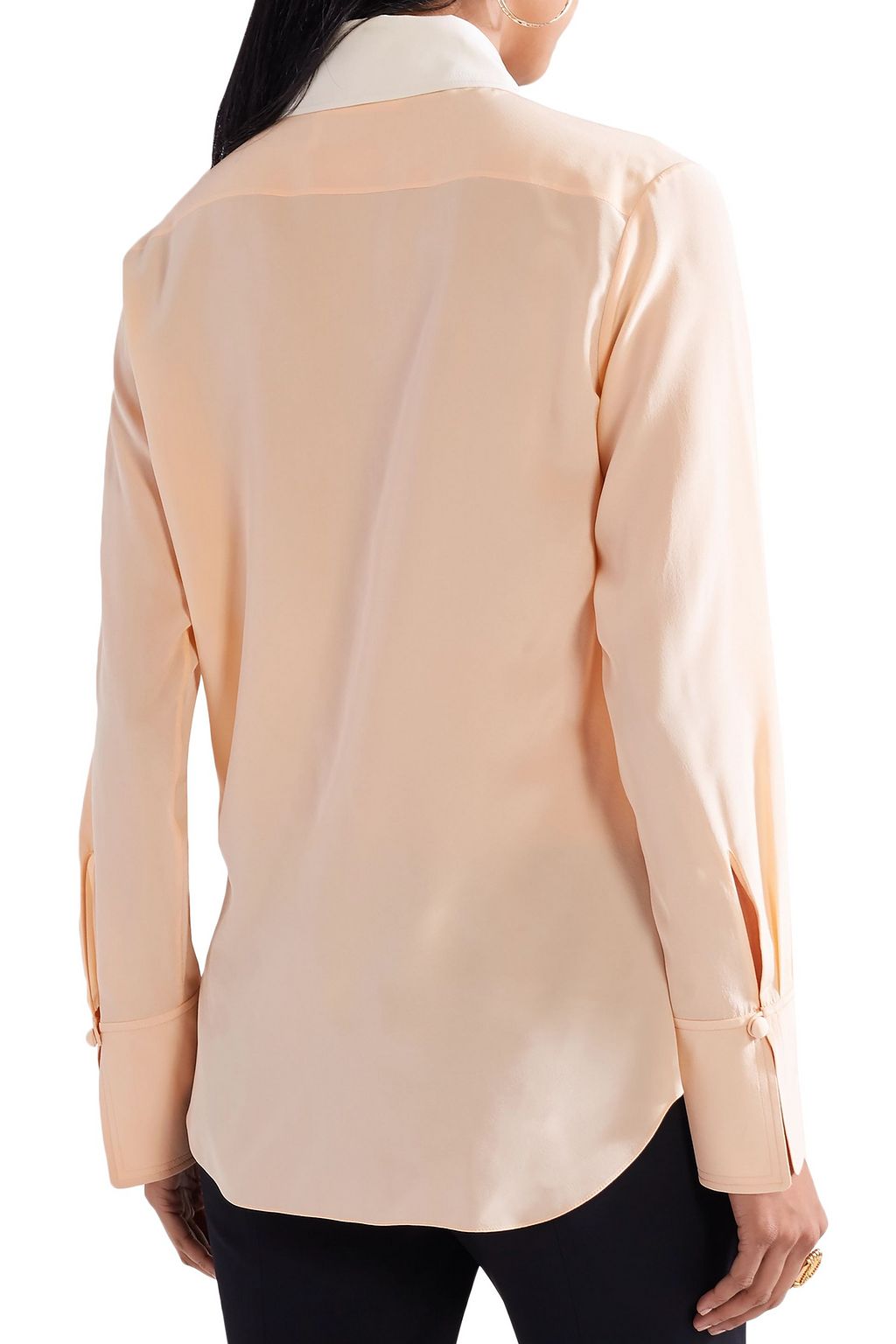 CHLOÉ Two-tone silk crepe de chine shirt