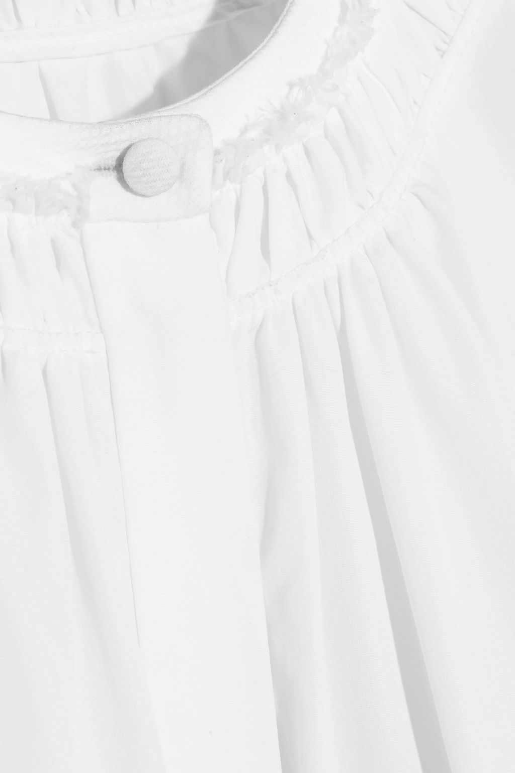 MCQUEEN Gathered cotton-poplin mini dress