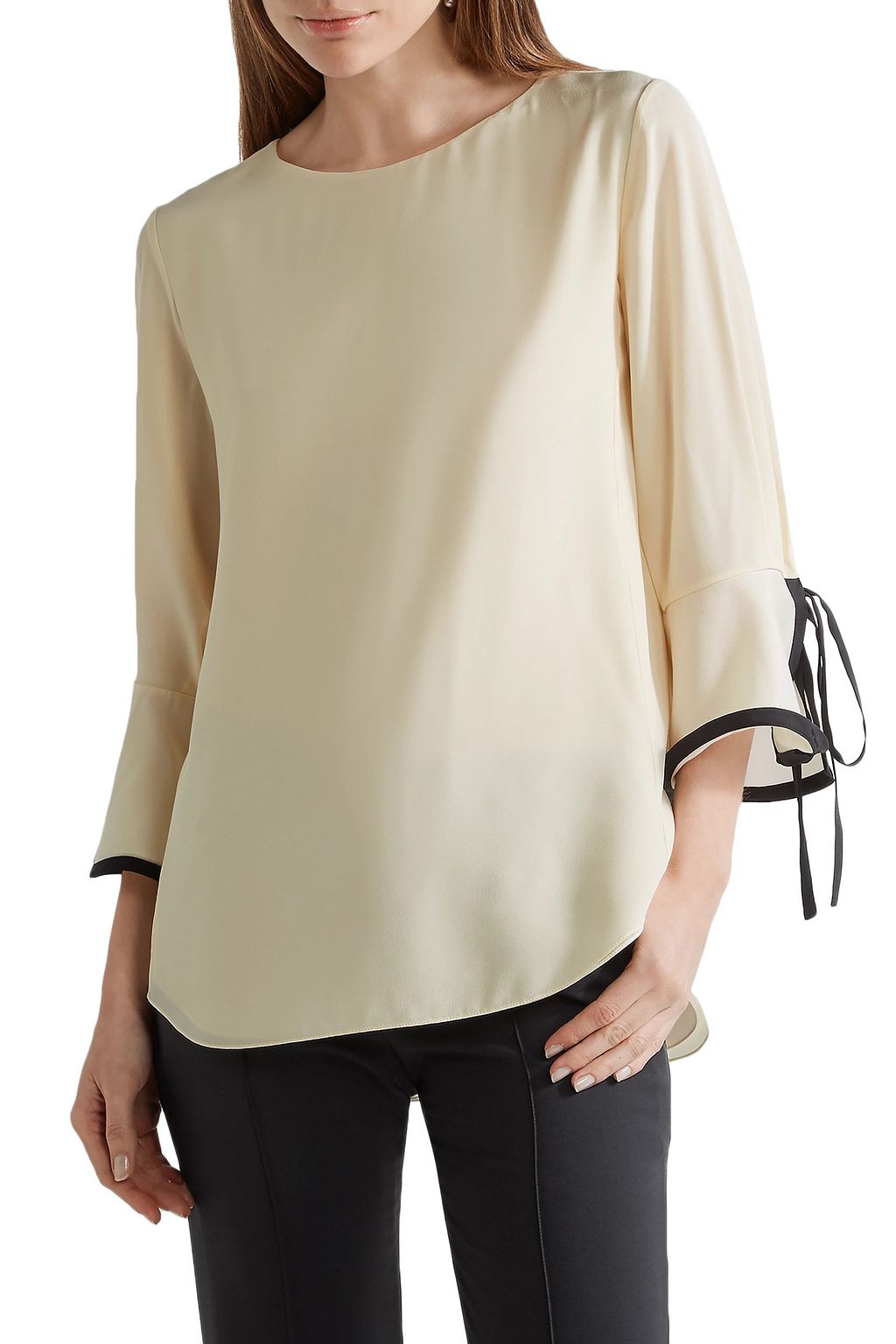 CHLOÉ Fluted silk crepe de chine blouse