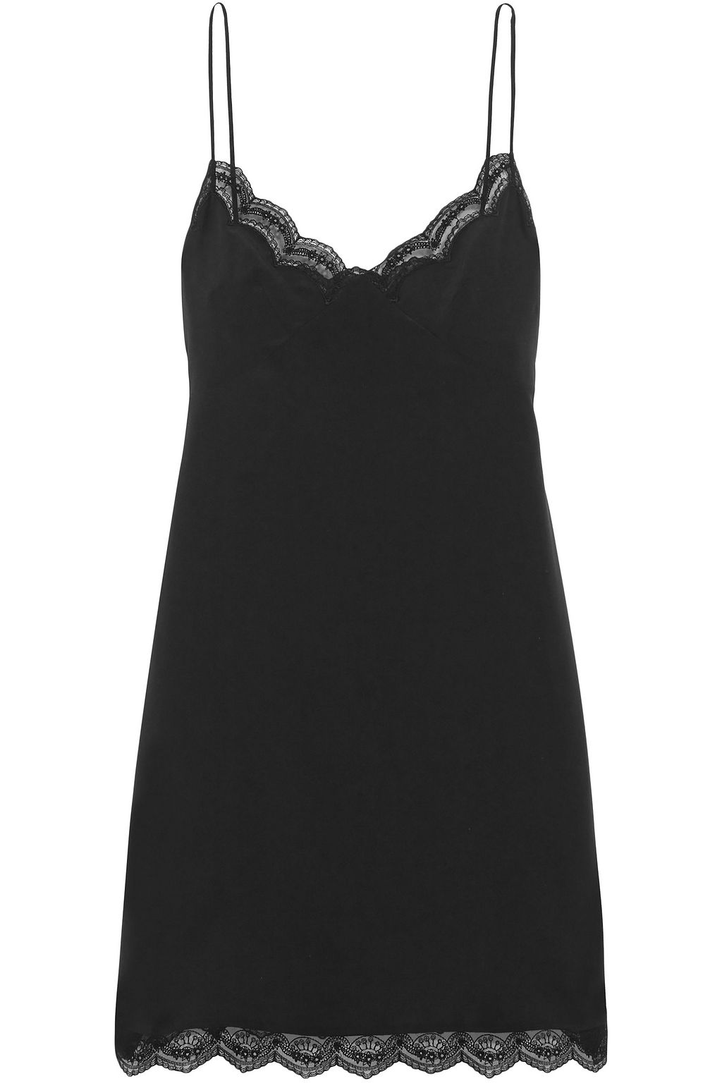 black silk slip dress mini