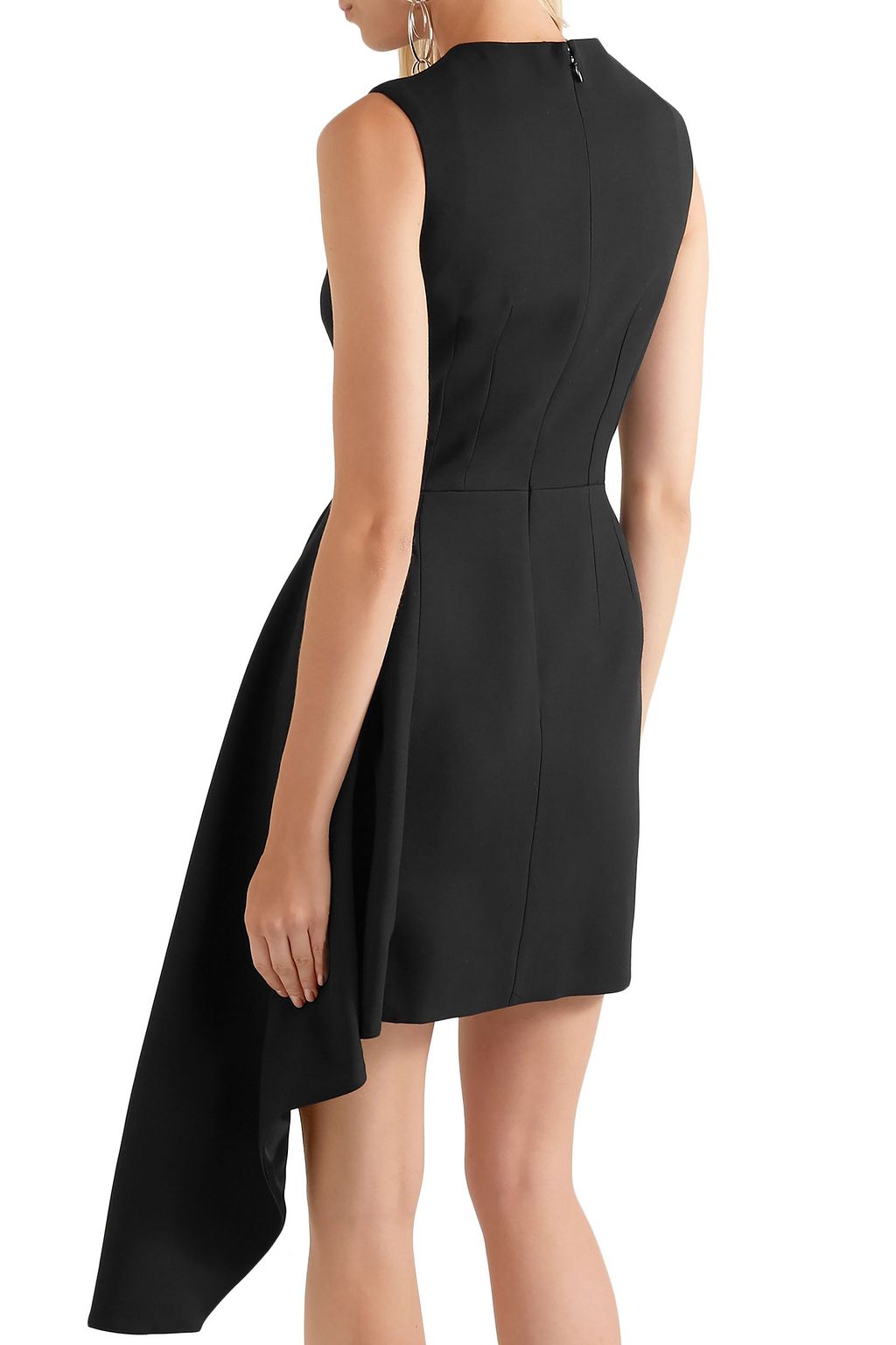 MCQUEEN Asymmetric wool-blend mini dress