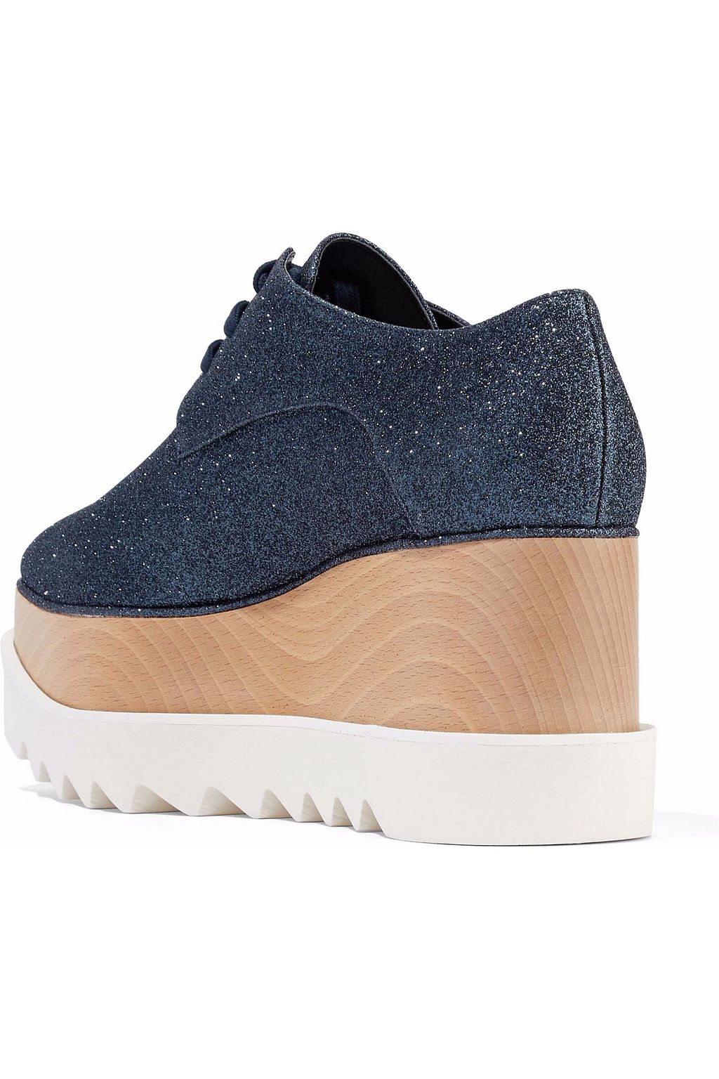 STELLA MCCARTNEY Elyse glittered faux leather platform brogues