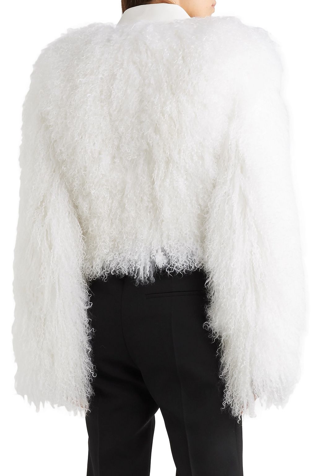 HAIDER ACKERMANN Cropped leather-trimmed shearling jacket