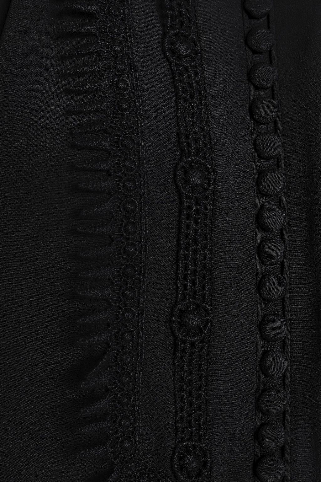 CHLOÉ Lace-trimmed silk crepe de chine blouse