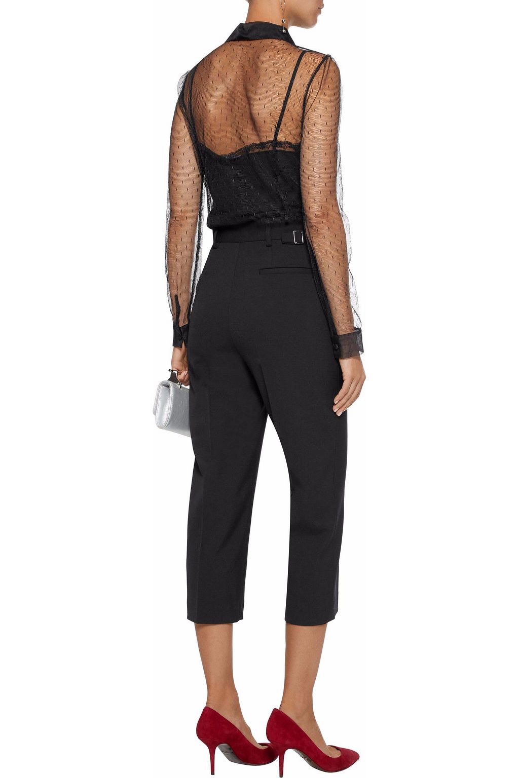 REDVALENTINO Cropped canvas straight-leg pants
