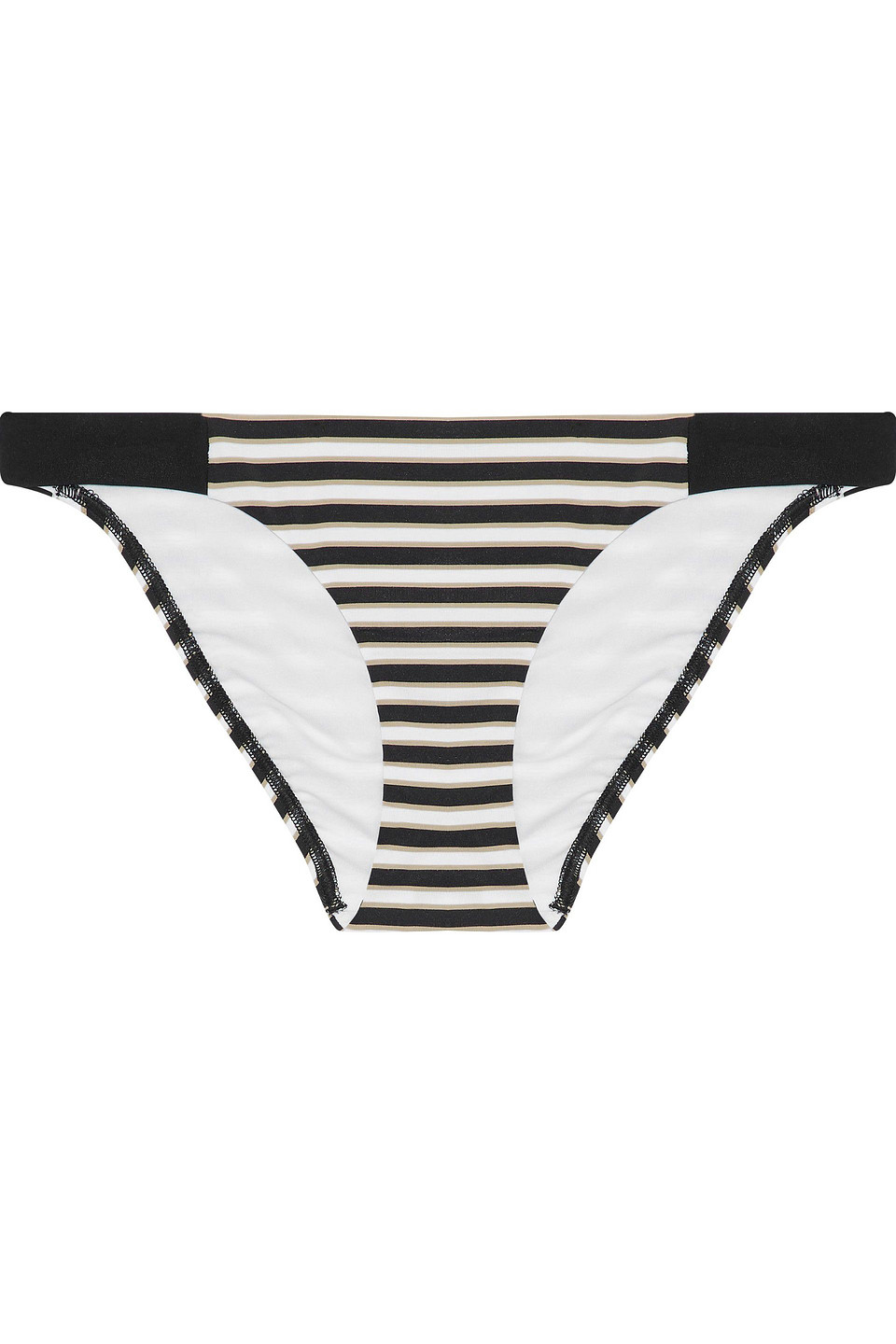 Jets Australia By Jessika Allen Woman Profile Striped Low-rise Bikini Briefs Black Size 10