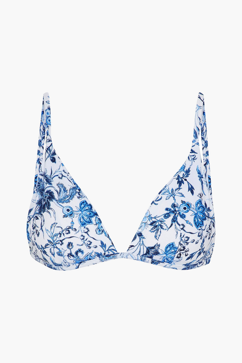 Jets Australia By Jessika Allen Woman Reversible Printed Triangle Bikini Top Blue Size 14