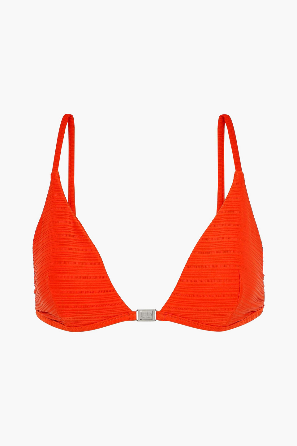 Disposition ribbed triangle bikini top