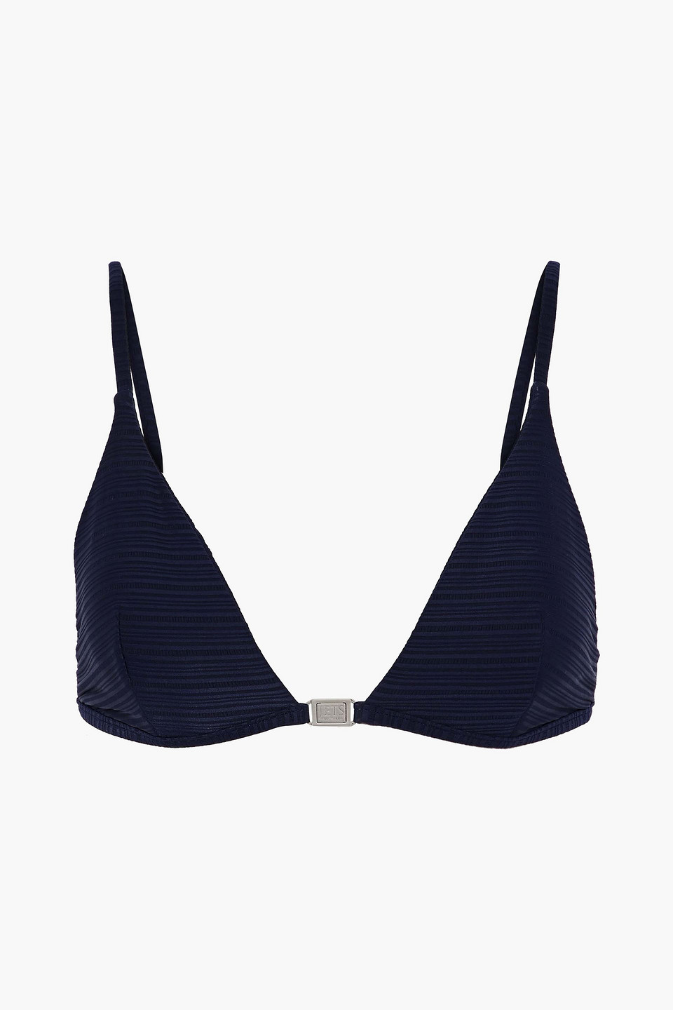 Jets Australia By Jessika Allen Woman Disposition Ribbed Triangle Bikini Top Midnight Blue Size 14