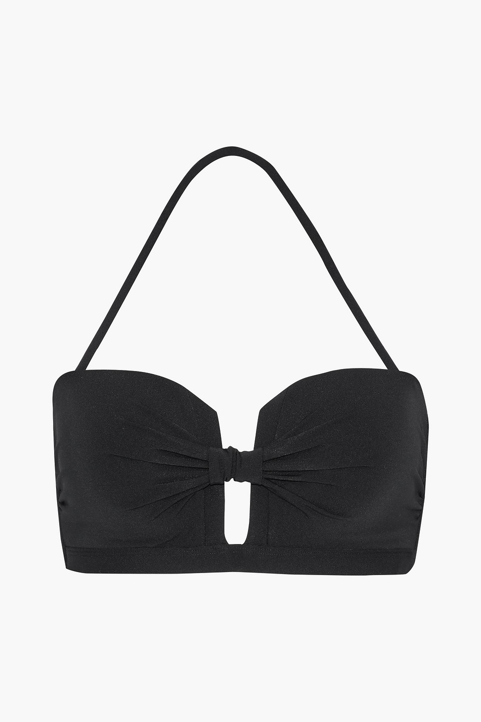 Jets Australia By Jessika Allen Woman Jetset Knotted Bandeau Bikini Top Black Size 14