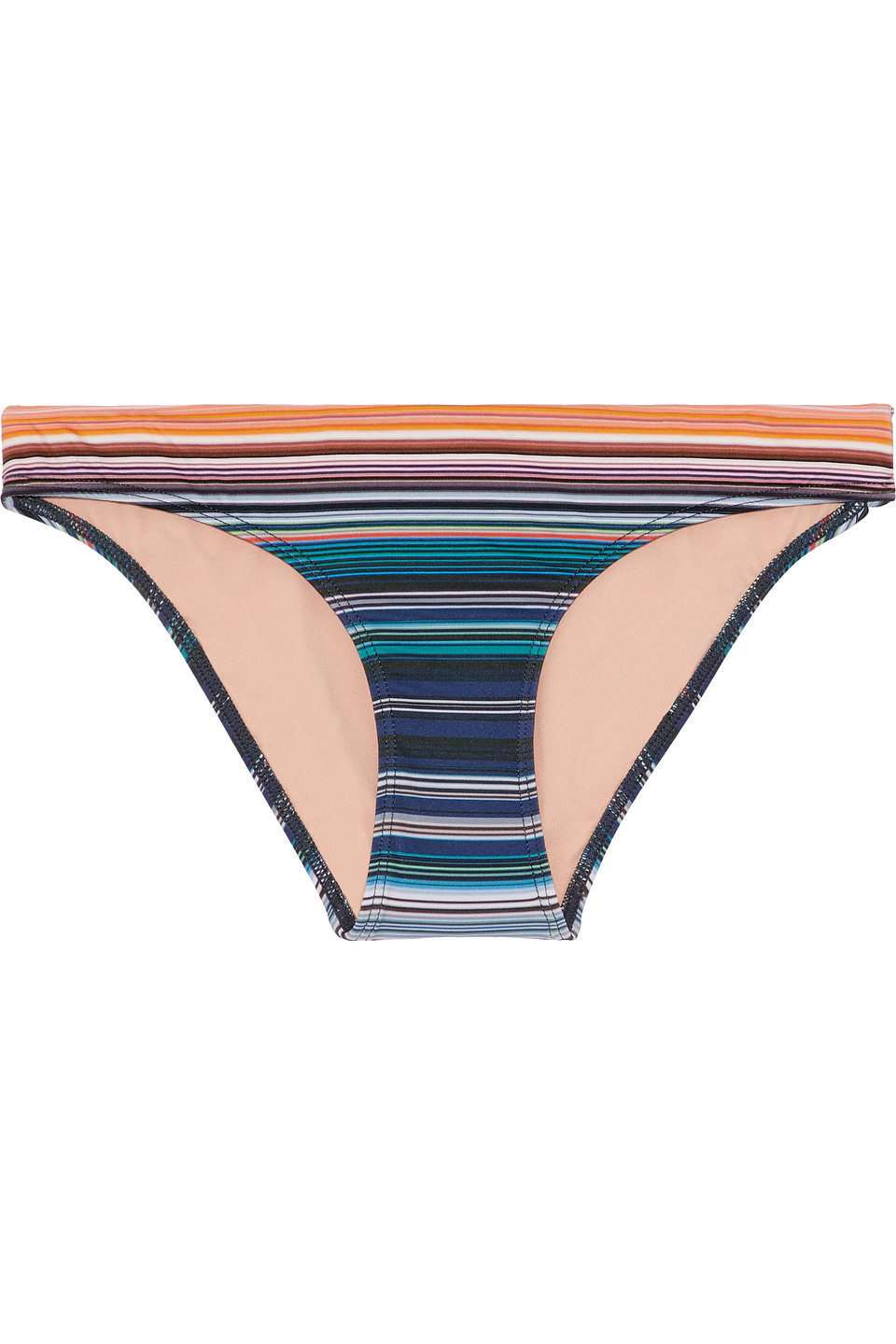 Jets Australia By Jessika Allen Woman Striped Low-rise Bikini Briefs Teal Size 14