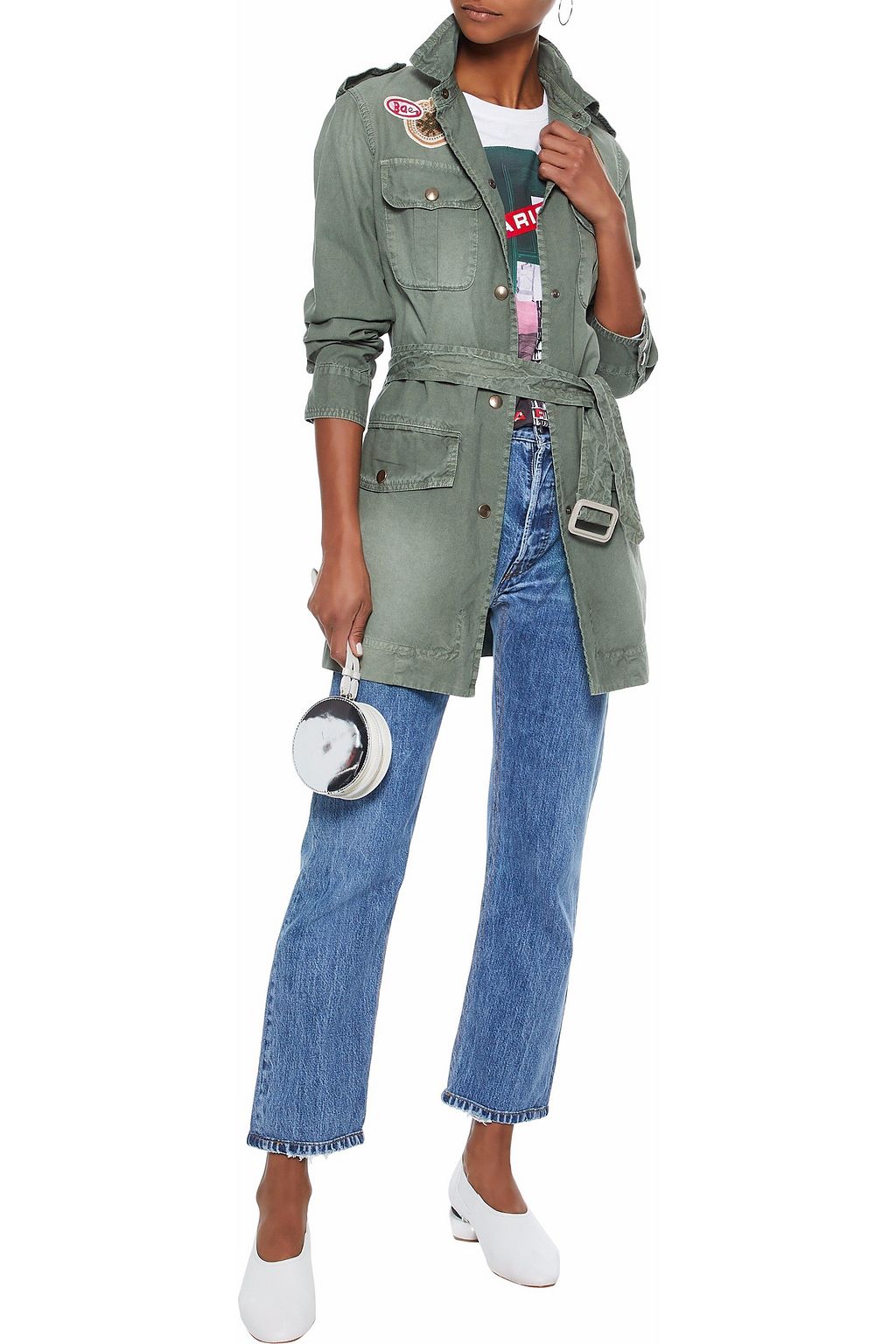 MR & MRS ITALY Embellished belted cotton-canvas jacket