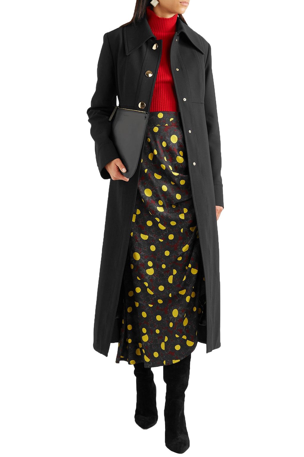 MARNI Belted crepe coat