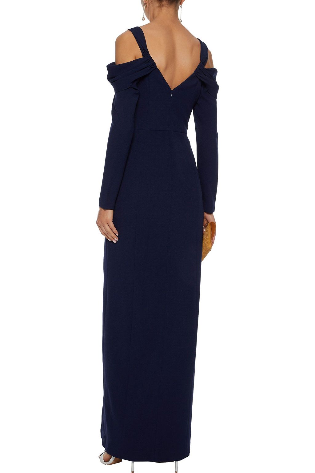 MIKAEL AGHAL Cold-shoulder crepe gown