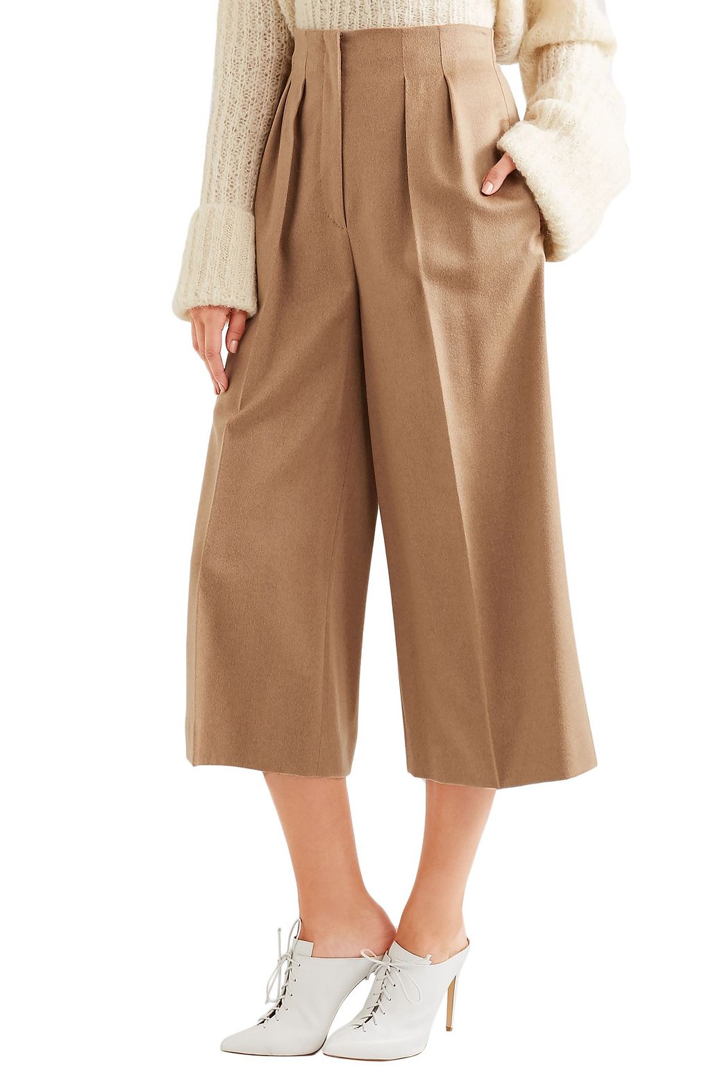 MAX MARA Pleated camel hair culottes