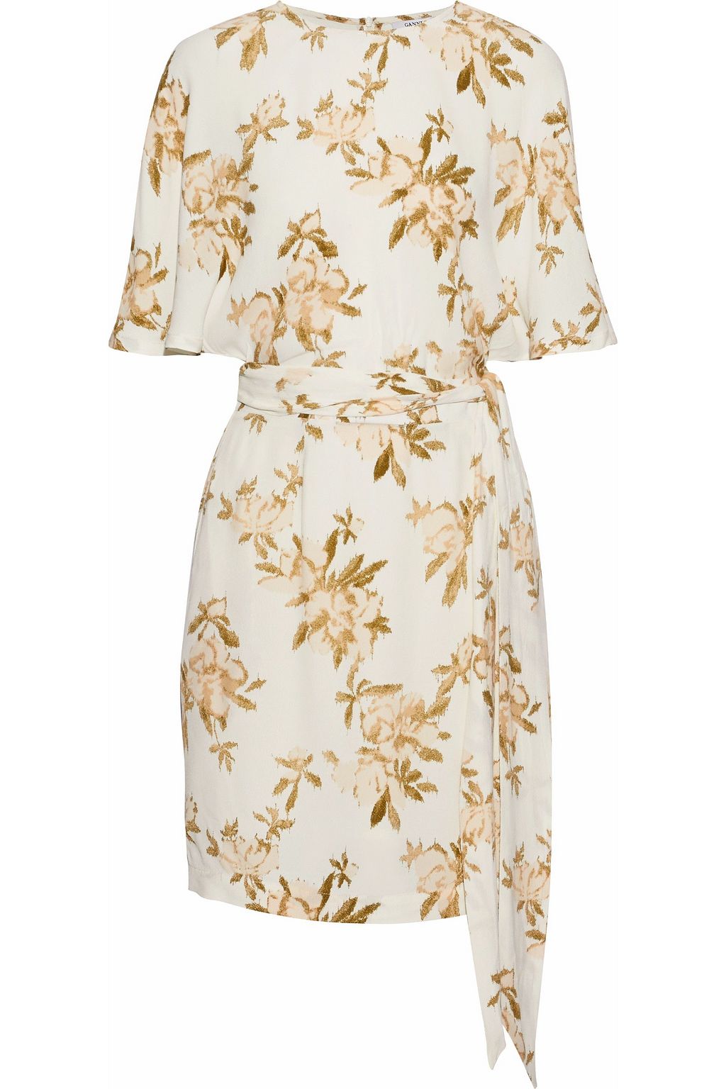 ganni white floral dress
