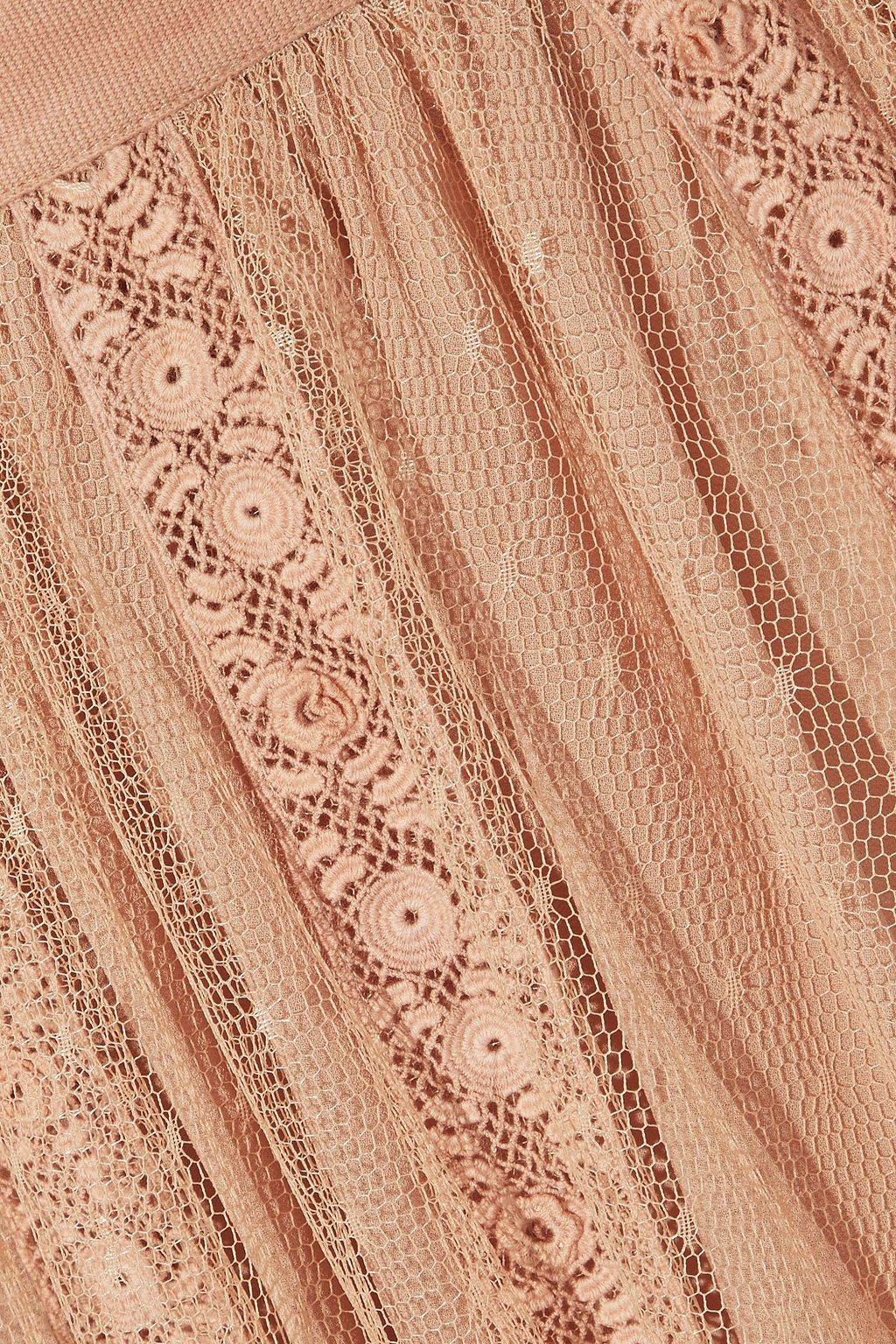 REDVALENTINO Lace-paneled point d'esprit mini skirt