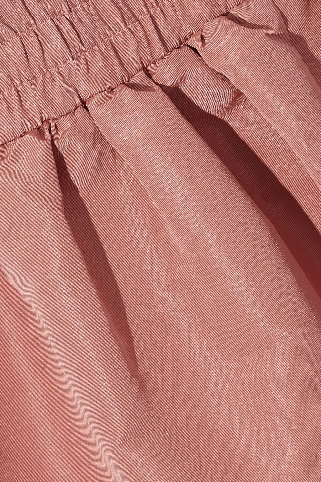 REDVALENTINO Gathered satin-faille mini skirt