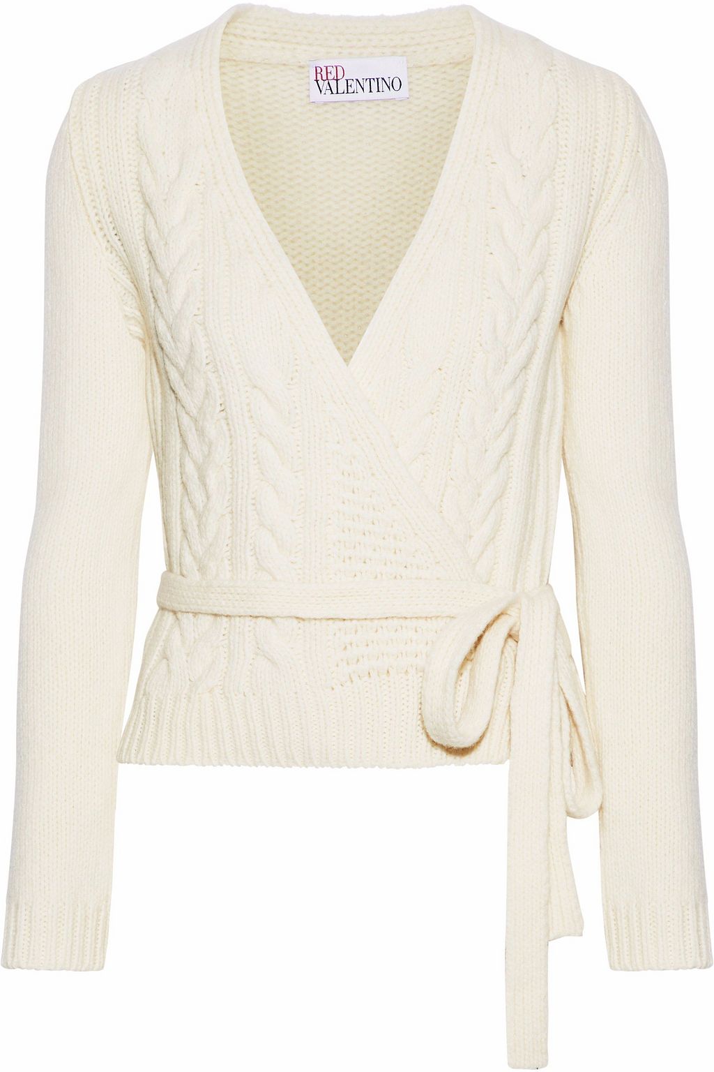 cable knit wrap sweater
