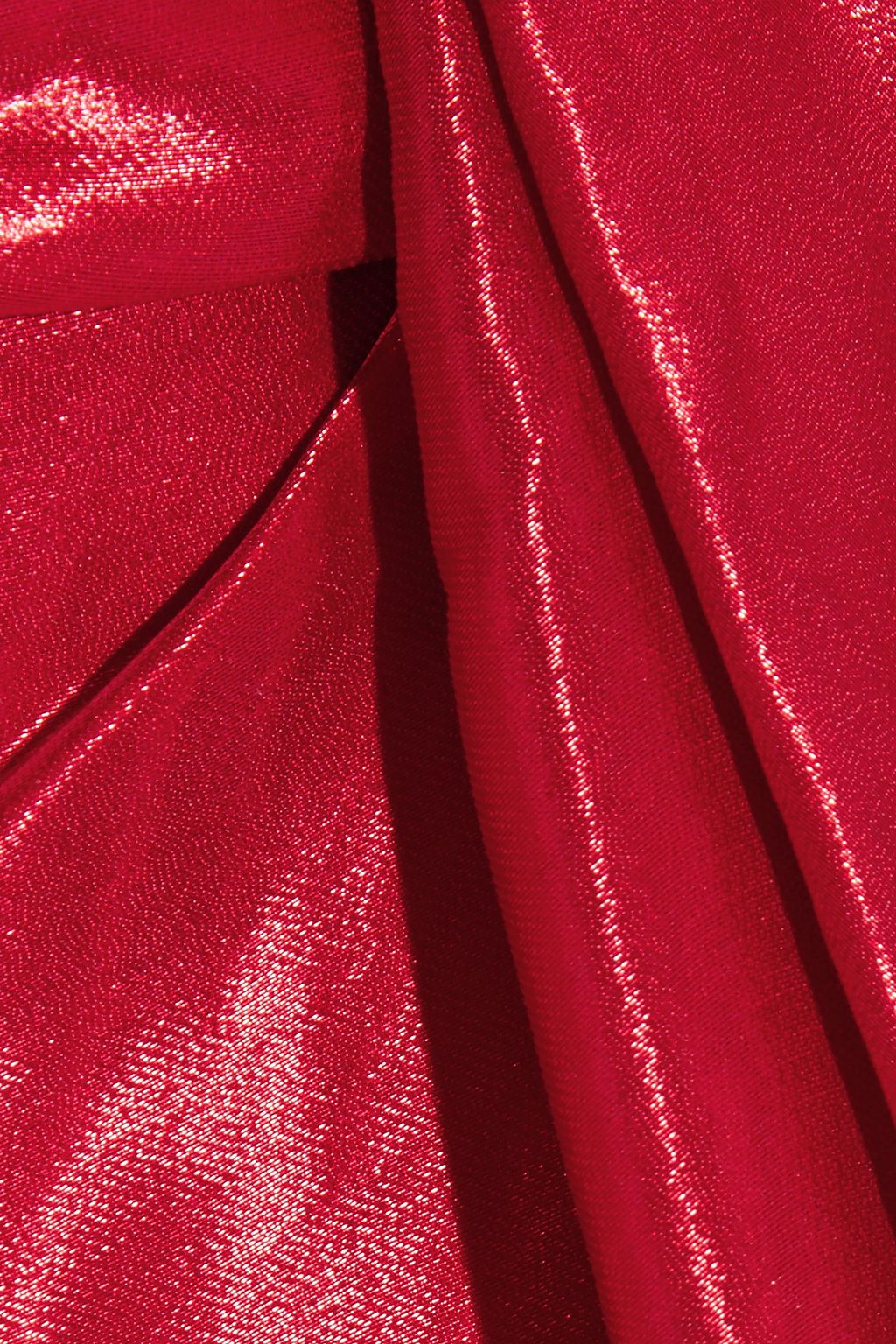 OSCAR DE LA RENTA Strapless draped lamé gown