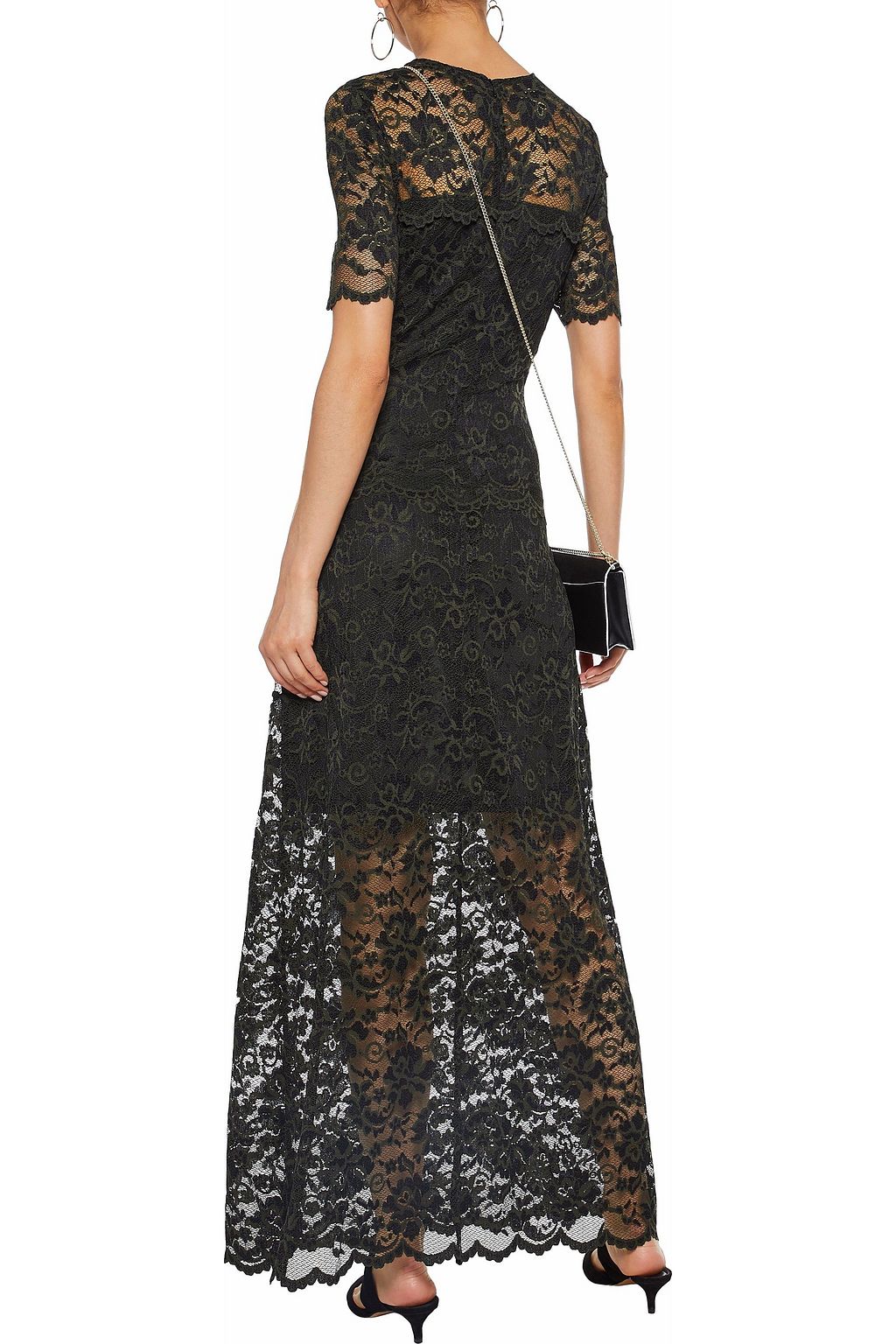 ganni flynn lace maxi dress