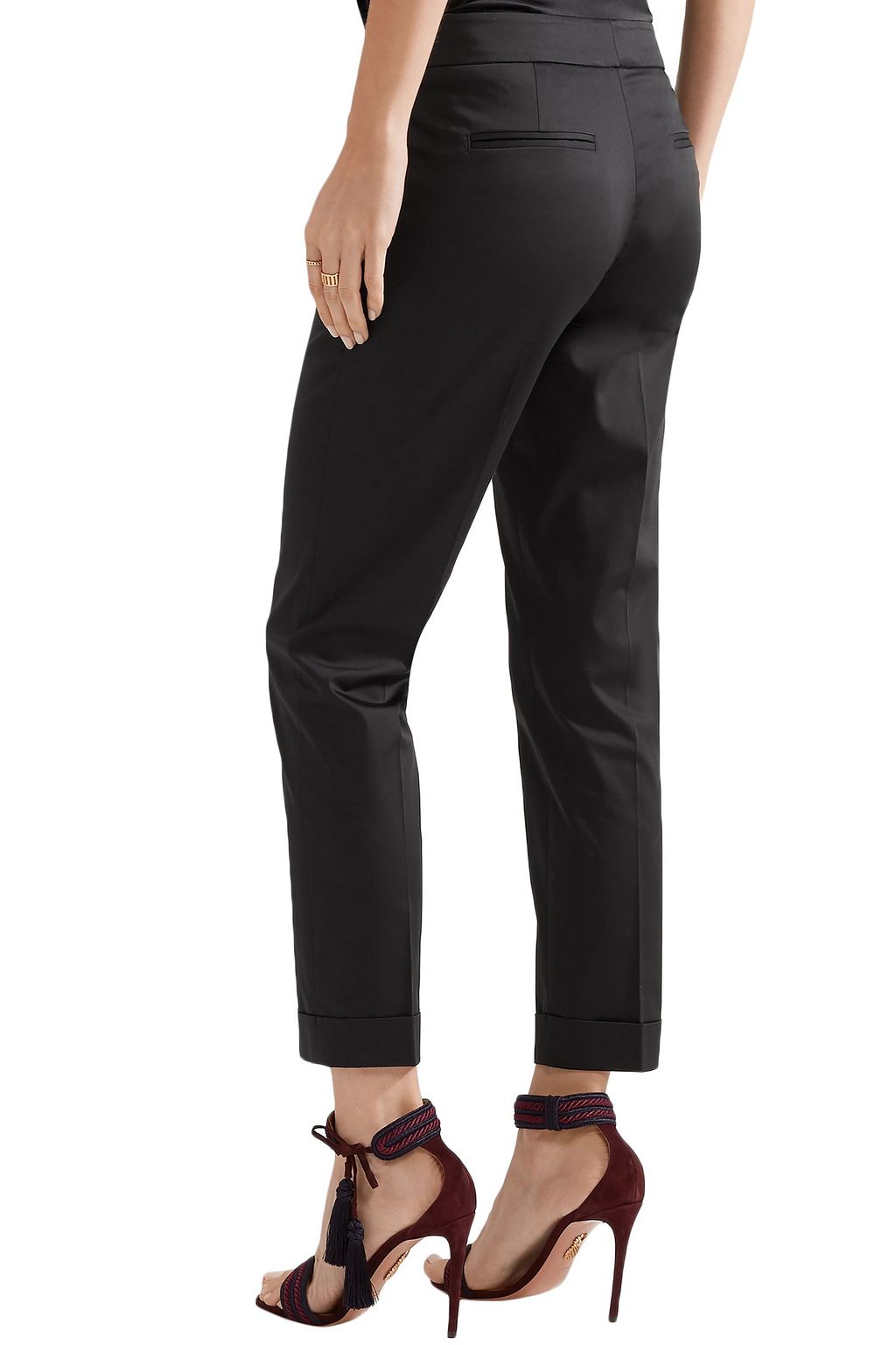 ETRO Cropped stretch-poplin slim-leg pants