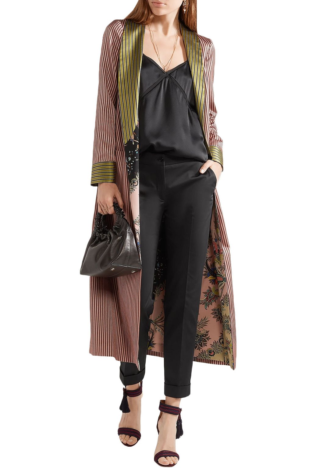ETRO Cropped stretch-poplin slim-leg pants