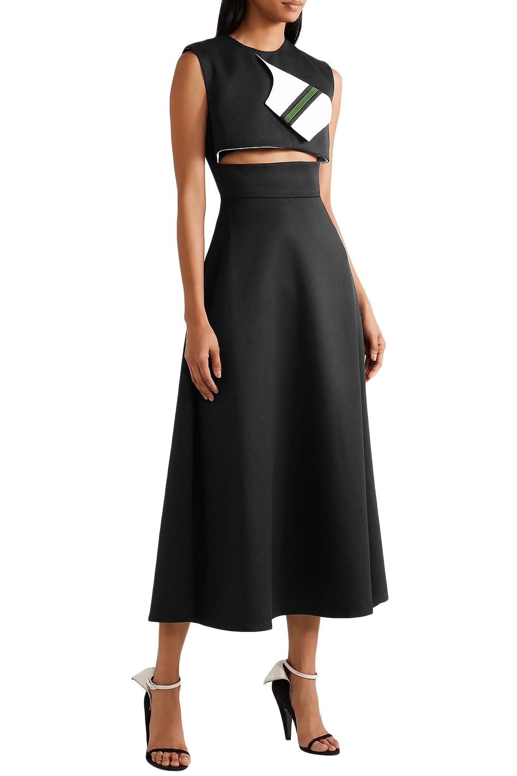 CALVIN KLEIN 205W39NYC Cutout wool-twill midi dress