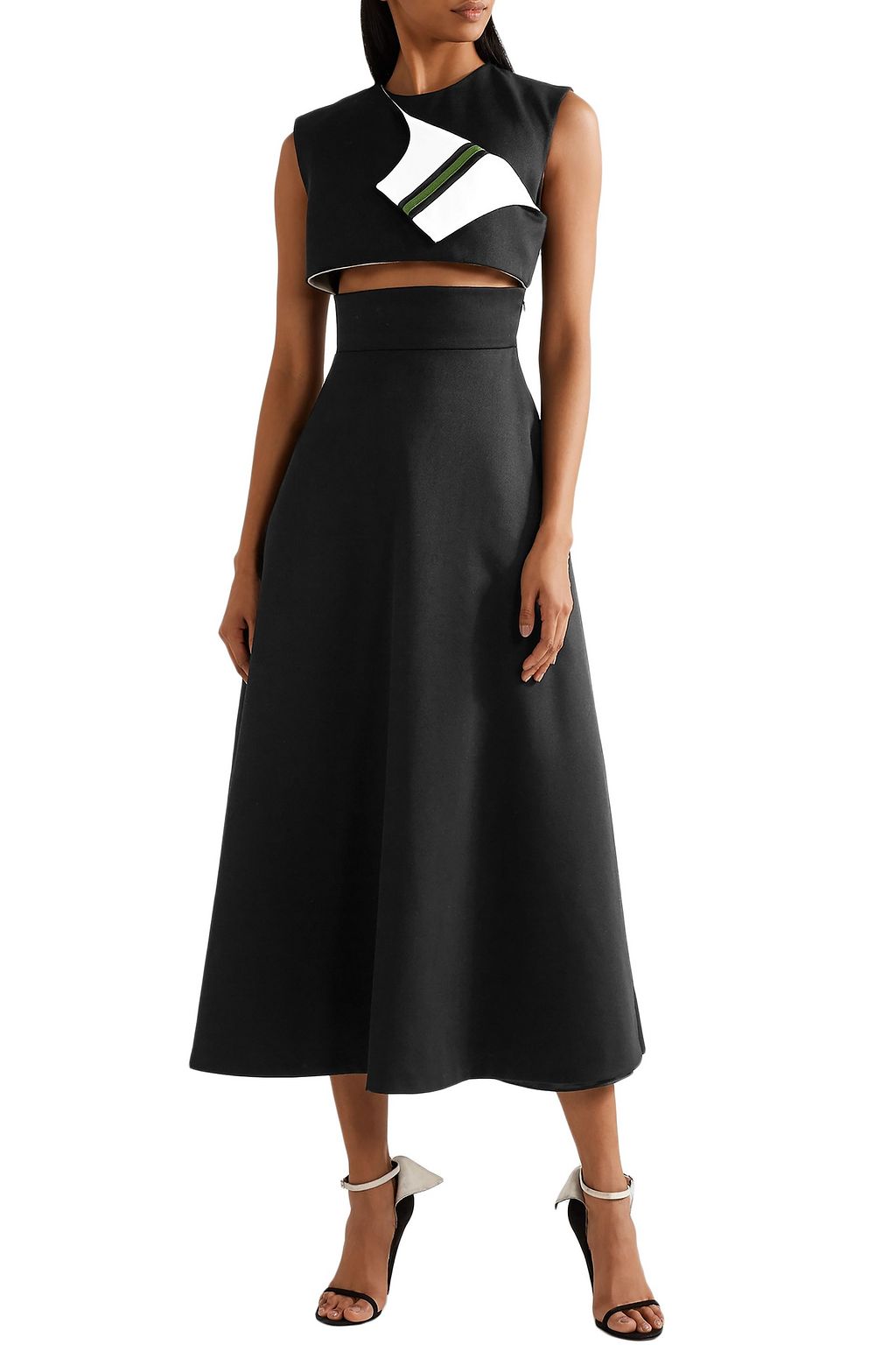 CALVIN KLEIN 205W39NYC Cutout wool-twill midi dress