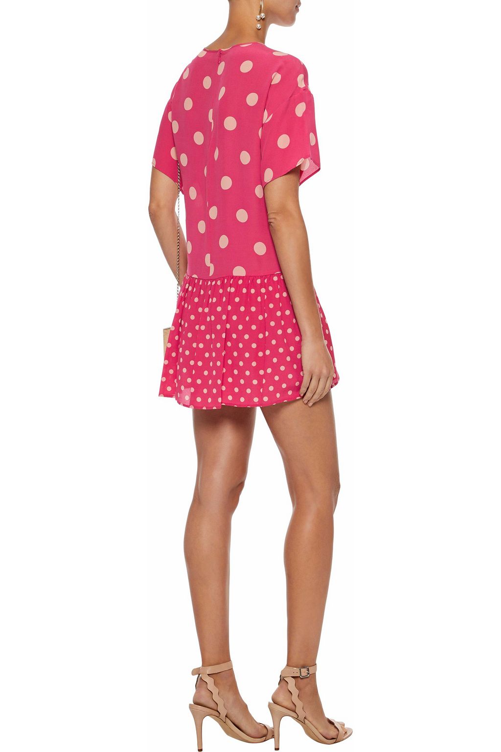 REDVALENTINO Polka-dot silk crepe de chine mini dress