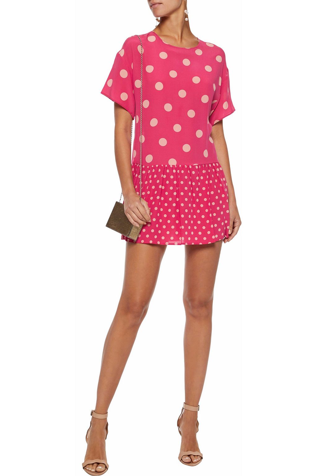 REDVALENTINO Polka-dot silk crepe de chine mini dress