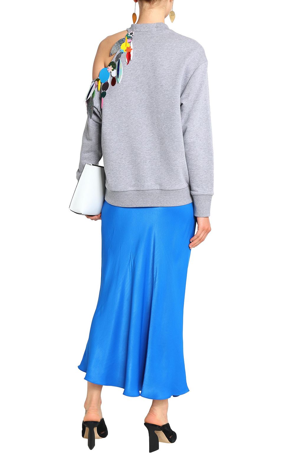 CHRISTOPHER KANE Embellished cutout cotton-terry sweatshirt