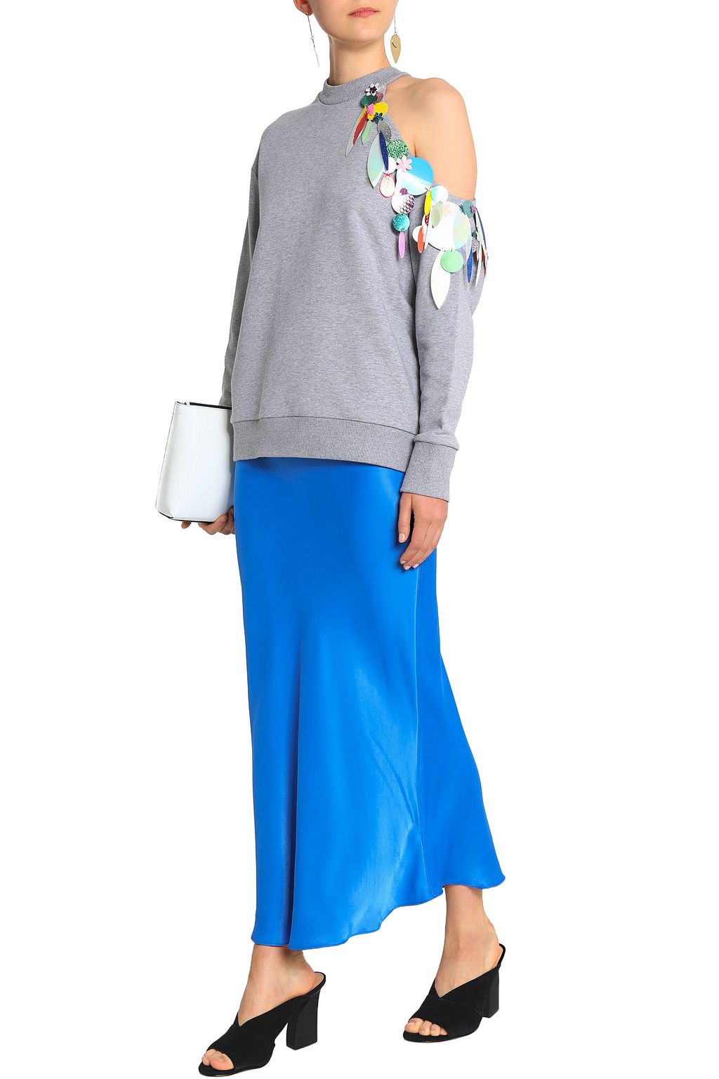 CHRISTOPHER KANE Embellished cutout cotton-terry sweatshirt