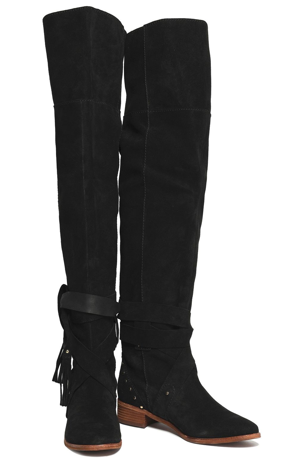 SEE BY CHLOÉ Studded suede over-the-knee boots