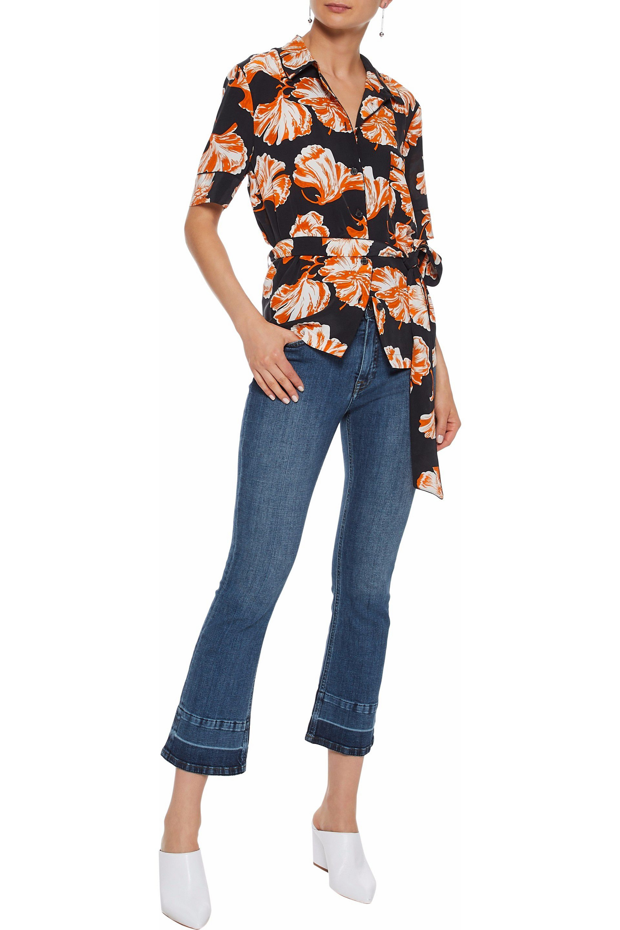 Victoria Victoria Beckham Faded mid-rise kick-flare jeans